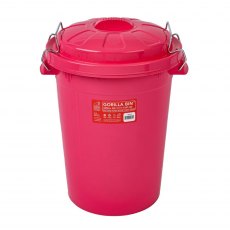 Red Gorilla Bin With Lid Pink 