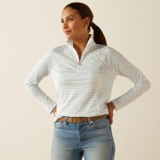 Ariat Womens Sunstopper 3.0 1/4 Zip Baselayer Beach Glass Print