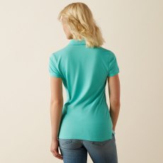 Ariat Womens Prix 3.0 Short Sleeve Polo Pool Blue