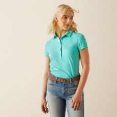 Ariat Womens Prix 3.0 Short Sleeve Polo Pool Blue Ariat Womens Prix 3.0 Short Sleeve Polo Pool Blue