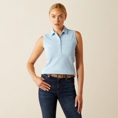  Ariat Womens Prix 3.0 Sleeveless Polo Blue Bell