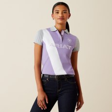 Ariat Womens Taryn Short Sleeve Polo Chalk Violet/Orchid Bloom