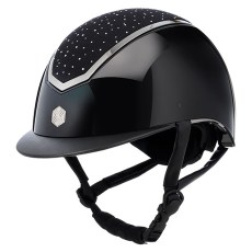 Charles Owen Kylo Riding Hat Black Gloss/Chrome Crystal Charles Owen Kylo Riding Hat Black Gloss/Chrome Crystal