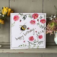 Alex Clark Bee & Pink Peonies Birthday Card 