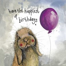 Alex Clark Starlight Rabbit & Balloon Birthday Card