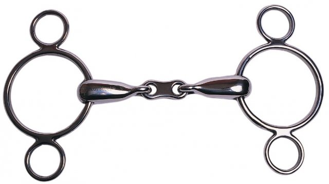 Korsteel Stainless Steel French Link 2 Ring Dutch Gag Bit