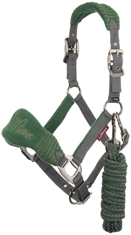 LeMieux Vogue Fleece Headcollar & Leadrope Hunter Green LeMieux Vogue Fleece Headcollar & Leadrope Hunter Green