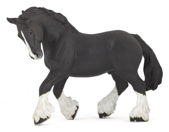 Papo Black Shire Horse Toy Townfields Saddlers