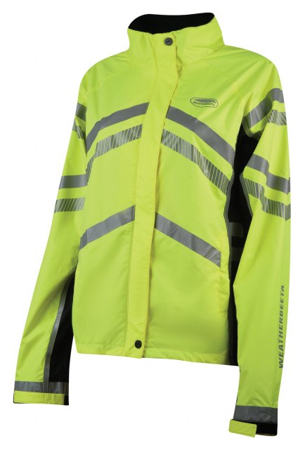 Weatherbeeta Products WeatherBeeta Adults Yellow Reflective Lightweight Waterproof Jacket Hi-Vis