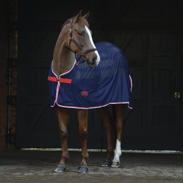 Weatherbeeta Horse Rugs WeatherBeeta Scrim Cooler Standard Neck Navy/Red/White