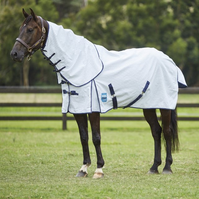 Weatherbeeta Horse Rugs Kool Coat Classic With Surcingles III Combo Neck White/Navy