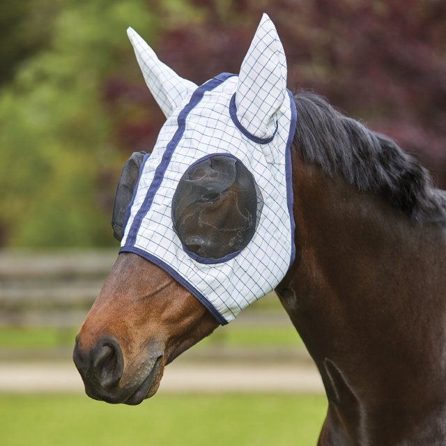 Weatherbeeta Products Kool Coat Classic Fly Mask White/Navy