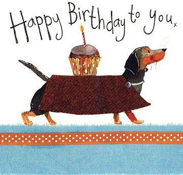 Alex Clark Alex Clark Dachshund Birthday Card