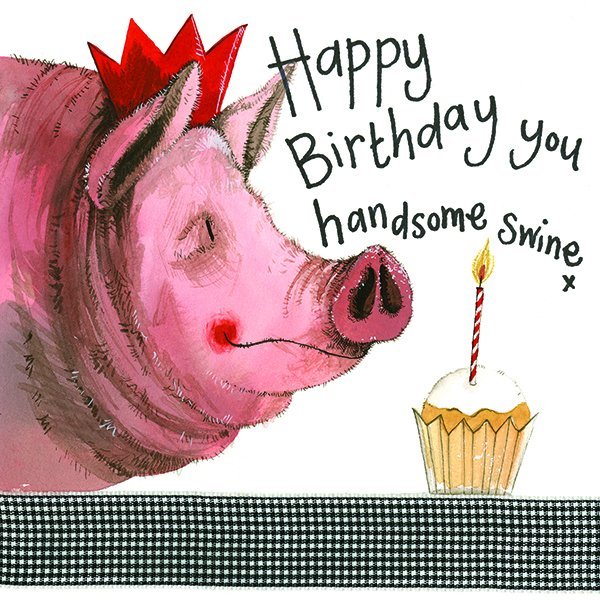 Alex Clark Alex Clark Handsome Swine Birthday Card