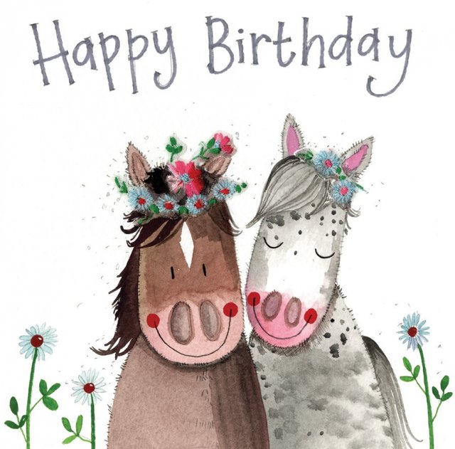 Alex Clark Alex Clark Birthday Horses Sparkle Card