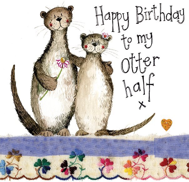 Alex Clark Alex Clark Otters Birthday Card