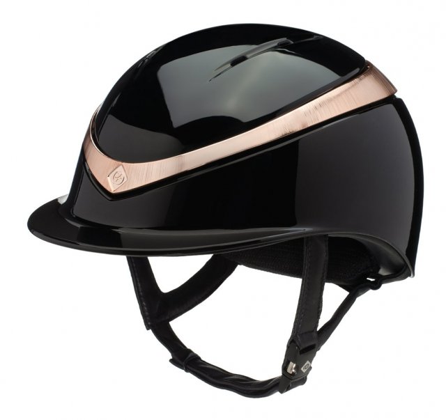 Charles Owen Charles Owen Halo Riding Hat Black Gloss /Rose Gold