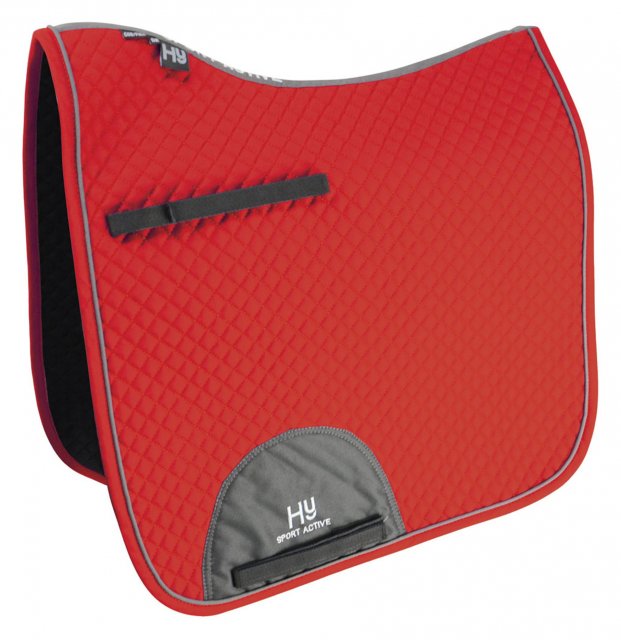 HY Range Hy Sport Active Dressage Saddle Pad Rosette Red