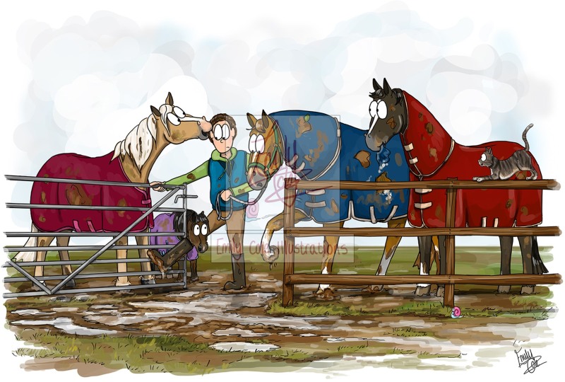 Emily Cole Hold your Horses Greeting Card Emily Cole Hold your Horses Greeting Card