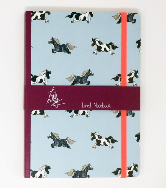 Emily Cole Emily Cole Pony Pattern (Coral Elastic) Notebook