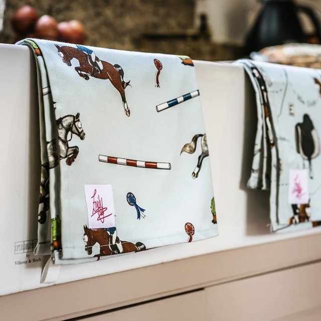 Emily Cole Emily Cole Showjumping Pattern Tea Towel