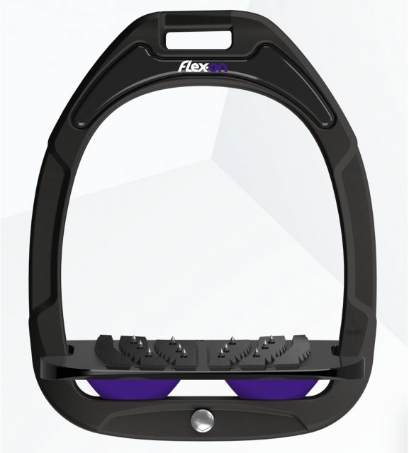 Flex-On Flex-On Green Composite Inclined Ultra Grip Stirrups - Black/Black/Purple
