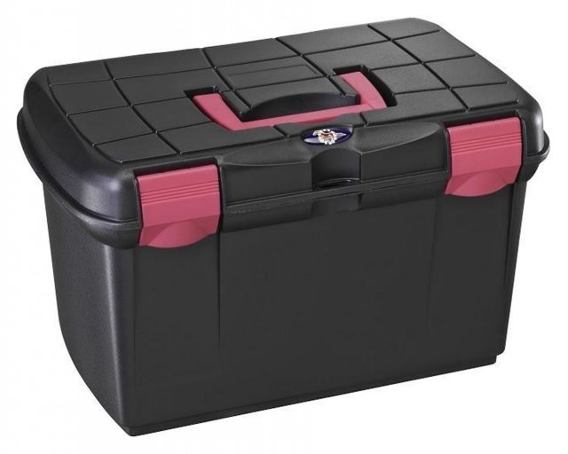 Battles Tack Box Medium Black/Fuchsia