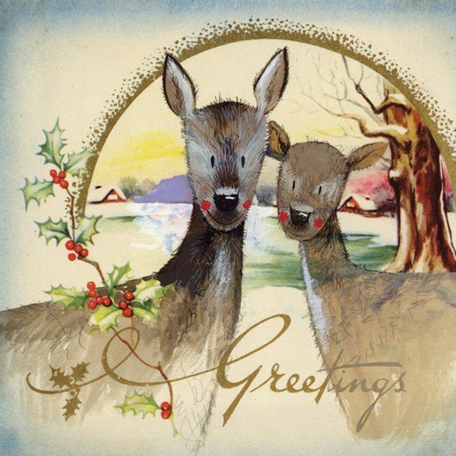 Alex Clark Alex Clark Vintage Deer Christmas Card