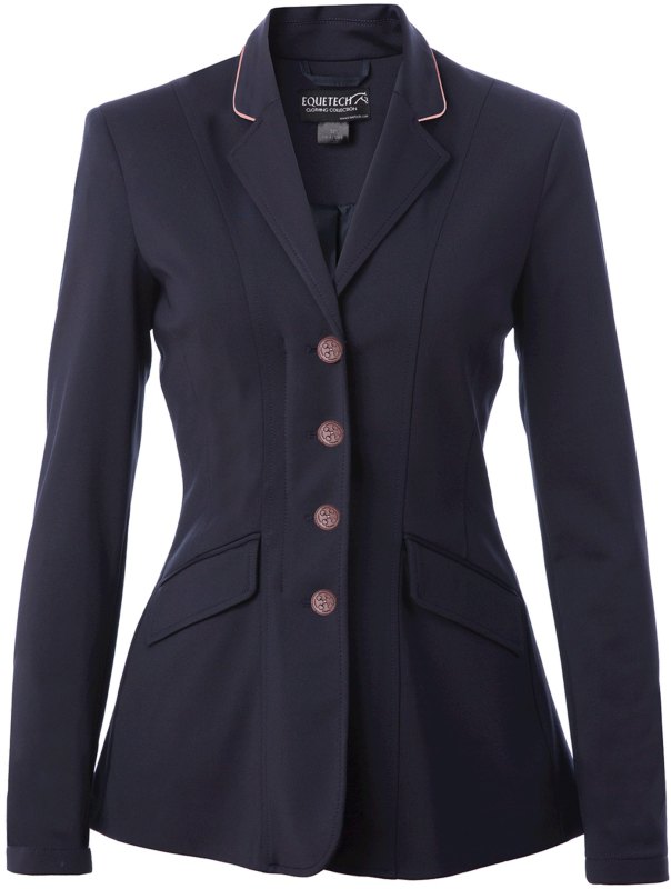 Equetech Jersey Deluxe Ladies Competition Jacket Navy/Rose Gold Equetech Jersey Deluxe Ladies Competition Jacket Navy/Rose Gold