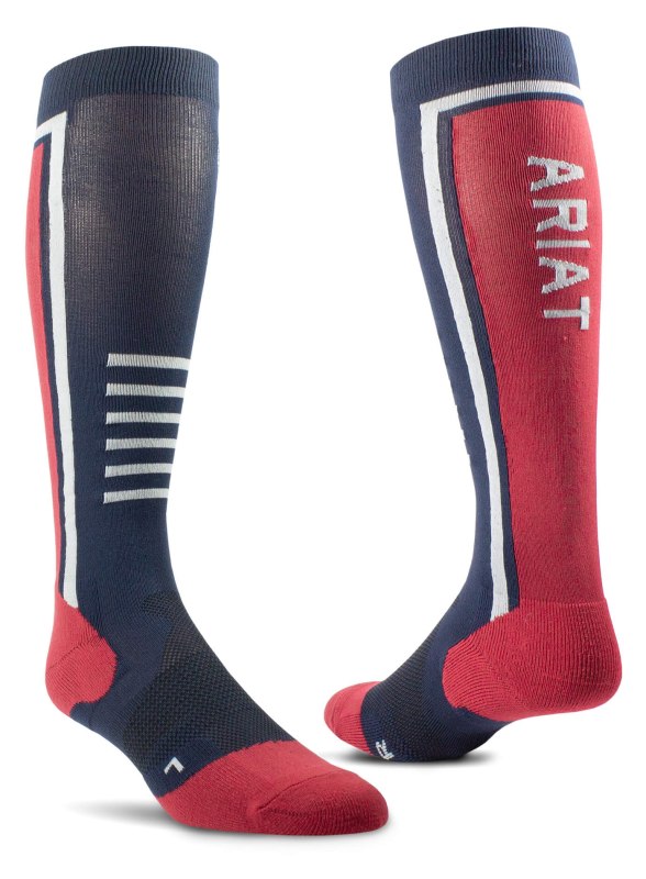 AriatTek Slimline Performance Socks Navy/Red AriatTek Slimline Performance Socks Navy/Red