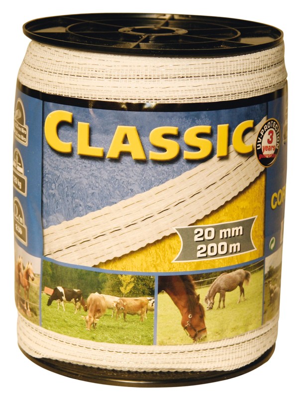 Corral Classic Fencing Tape 200m X 20mm Corral Classic Fencing Tape 200m X 20mm