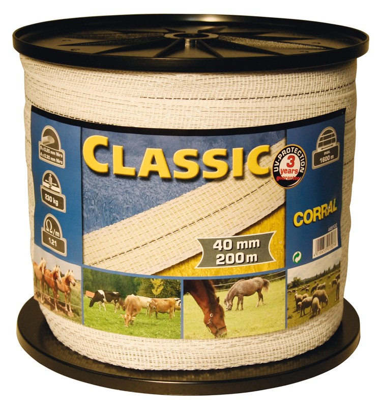 Corral Classic Fencing Tape 200m X 40mm Corral Classic Fencing Tape 200m X 40mm
