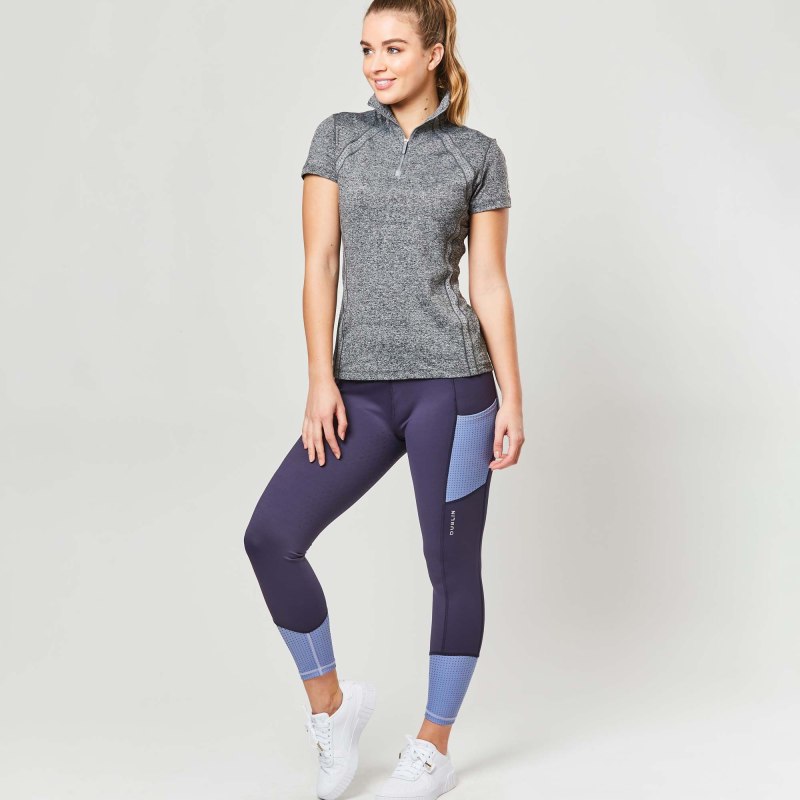 Dublin Power Performance Junior Mid Rise Colour Block Tights Blue Dublin Power Performance Junior Mid Rise Colour Block Tights Blue