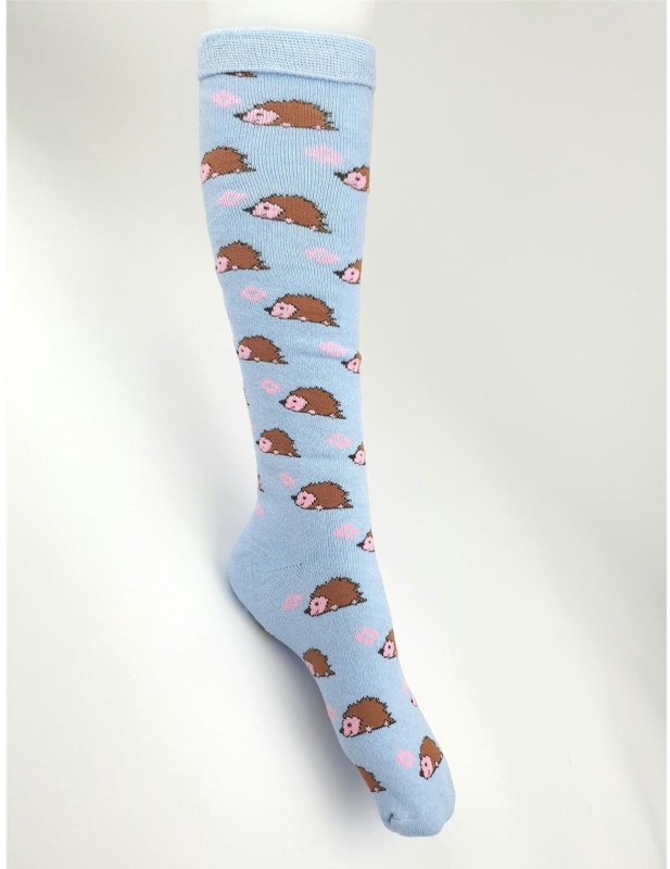 Hazy Blue Welly Socks Pink Hedgehogs Hazy Blue Welly Socks Pink Hedgehogs
