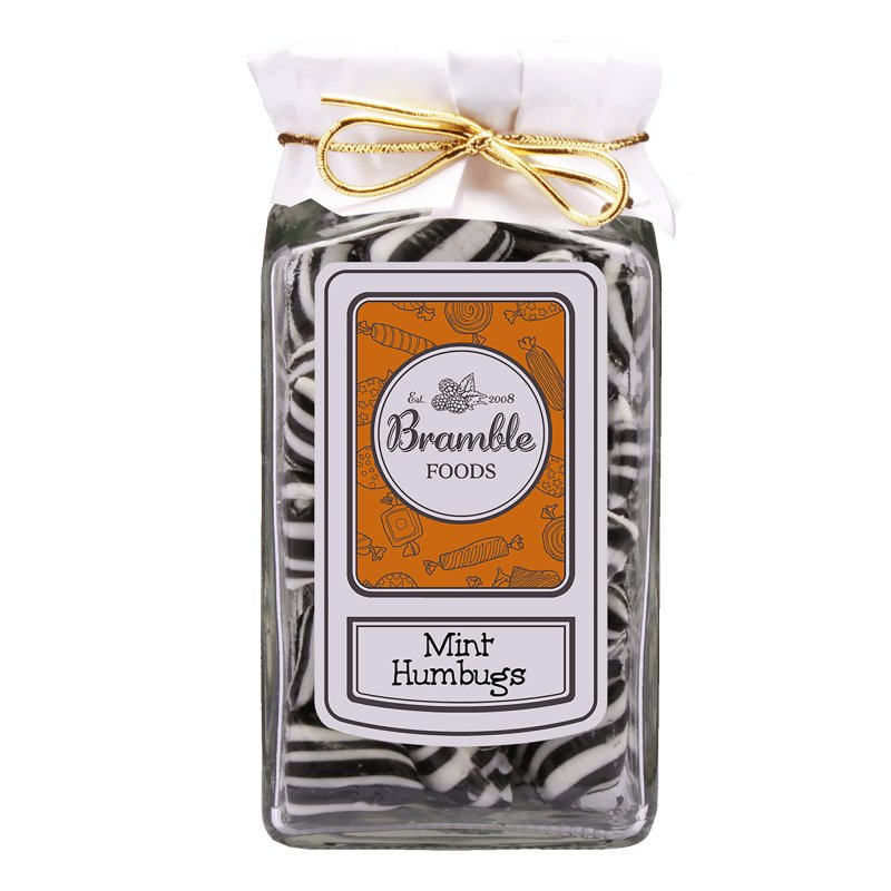 Bramble Black and White Humbugs Gift Jar