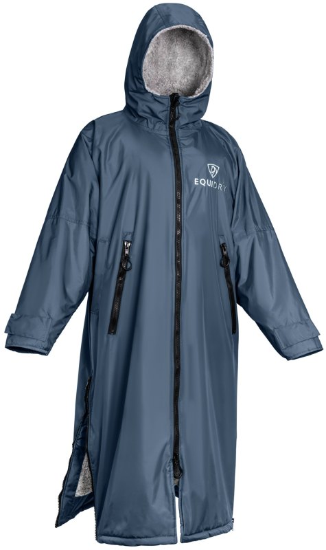 Equidry All Rounder Jacket with Fleece Hood Junior Steel Blue/Grey Equidry All Rounder Jacket with Fleece Hood Junior Steel Blue/Grey
