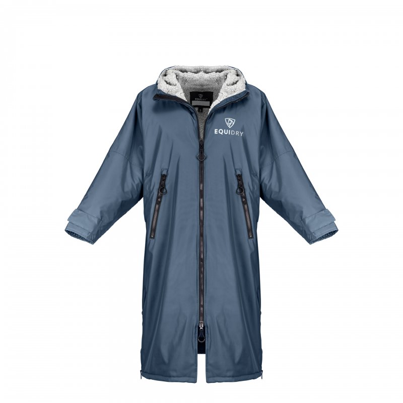 Equidry Equidry All Rounder Jacket with Fleece Hood Steel Blue/Grey