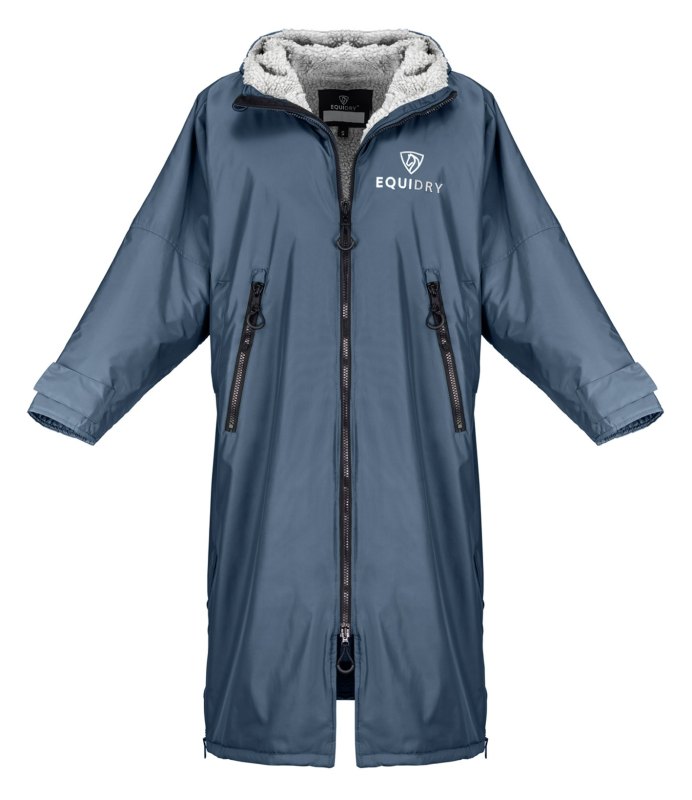 Equidry All Rounder Jacket with Fleece Hood Steel Blue/Grey Equidry All Rounder Jacket with Fleece Hood Steel Blue/Grey