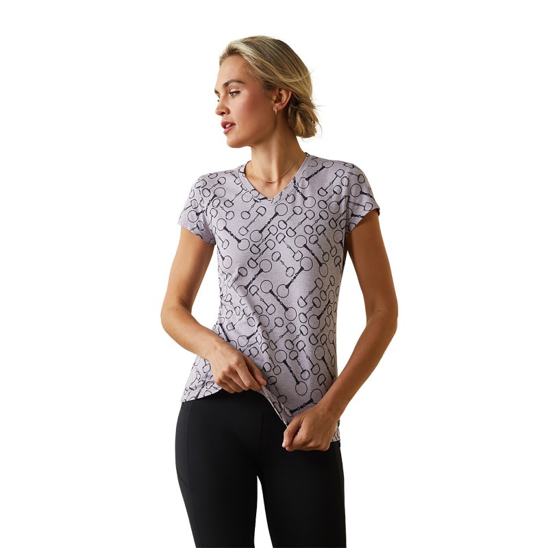 Ariat Riding Apparel Ariat Ladies Snaffle Short Sleeve T-Shirt Lavender Heather