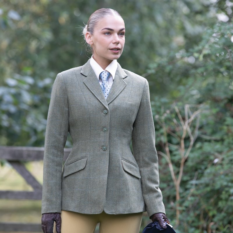 Equetech Equetech Ladies Thornborough Plain Collar Tweed Jacket