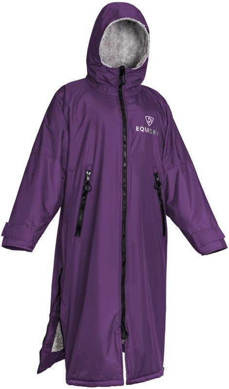 Equidry All Rounder Jacket With Fleece Hood Junior Purple/Grey Equidry All Rounder Jacket With Fleece Hood Junior Purple/Grey