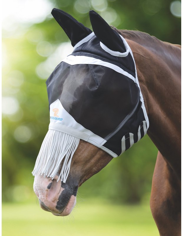Shires Fine Mesh Fly Mask with Ears & Nose Fringe Shires Fine Mesh Fly Mask with Ears & Nose Fringe