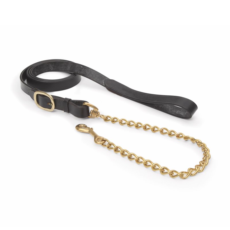 Velociti Gara Velociti Gara Leather Lead Rein With Brass Chain