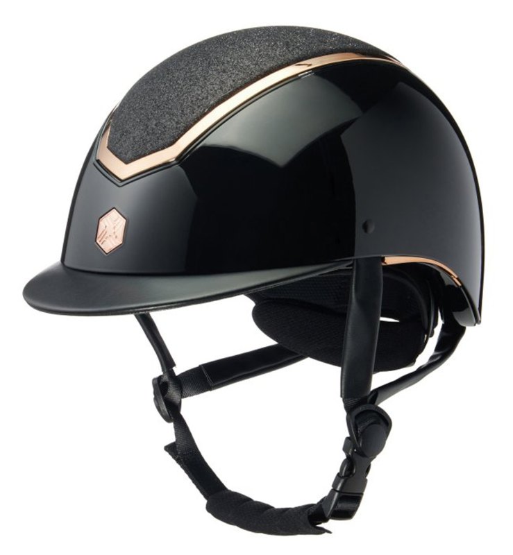 Charles Owen Kylo Riding Hat Sparkly Black Gloss/Rose Gold Charles Owen Kylo Riding Hat Sparkly Black Gloss/Rose Gold
