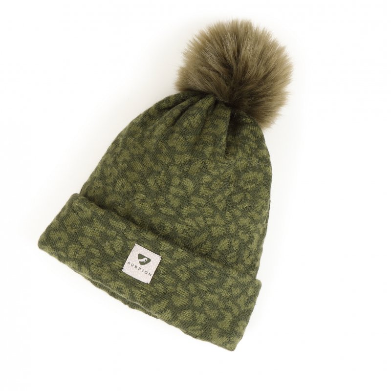 Aubrion Aubrion Fleece Lined Bobble Hat Green