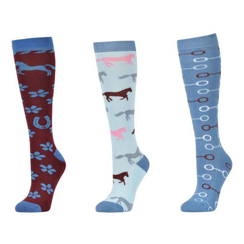 Dublin  Dublin 3 Pack Socks Mulberry Flowers
