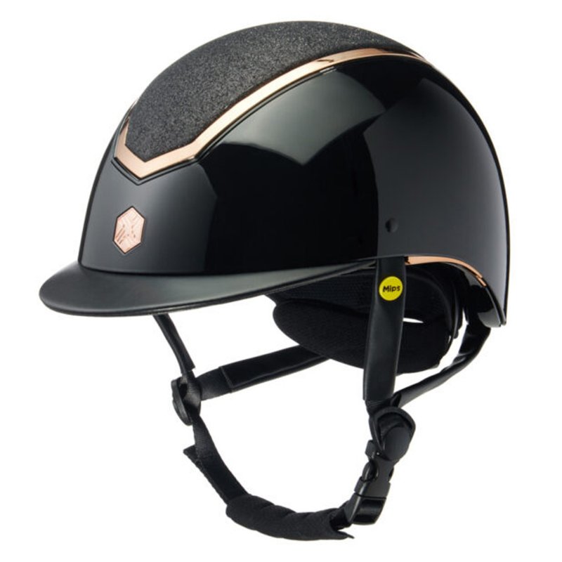 Charles Owen Charles Owen Kylo Riding Hat Black Gloss/Rose Gold with MIPS