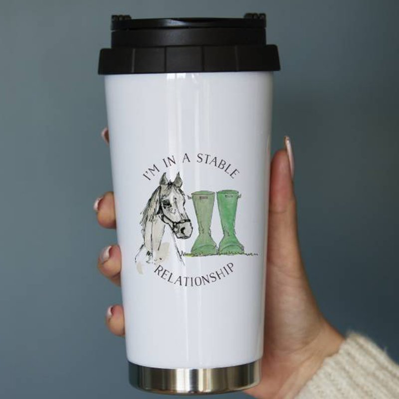 Horse Lovers Welly Boot Travel Mug