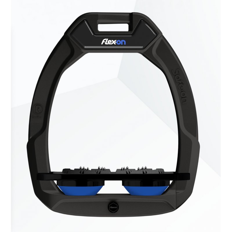 Flex-On Flex On Safe-On Inclined Ultra Grip Safety Stirrups Black/Black/Blue