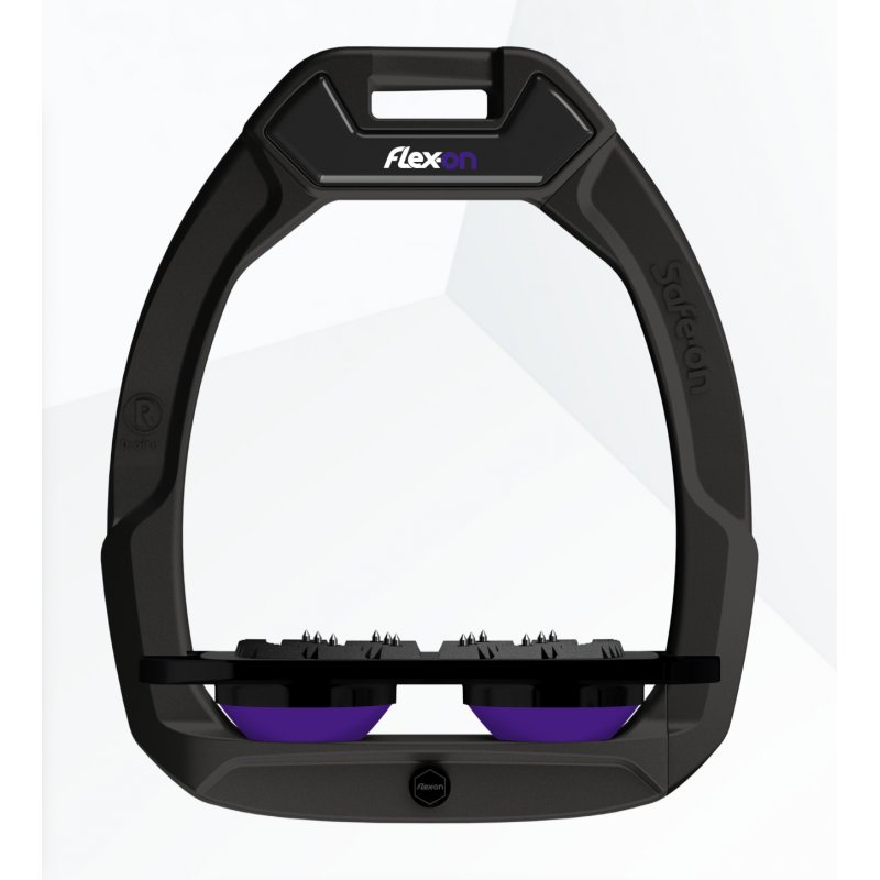 Flex-On Flex On Safe-On Inclined Ultra Grip Safety Stirrups Black/Black/Purple